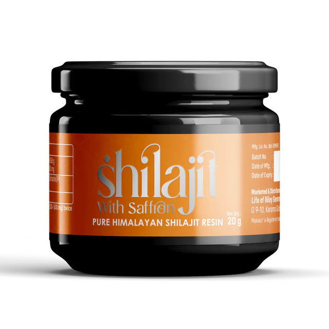 Makalu Shilajit Resin with Saffron – Pure Himalayan Strength & Vitality Booster (20gm)