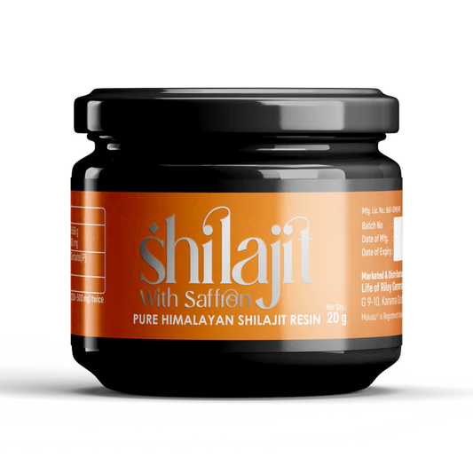 Makalu Shilajit Resin with Saffron – Pure Himalayan Strength & Vitality Booster (20gm)