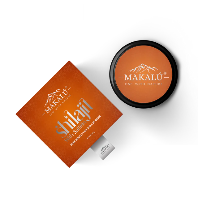Makalu Shilajit Resin with Saffron – Pure Himalayan Strength & Vitality Booster (20gm)