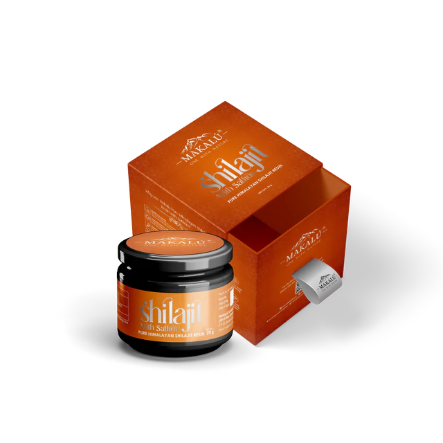 Makalu Shilajit Resin with Saffron – Pure Himalayan Strength & Vitality Booster (20gm)