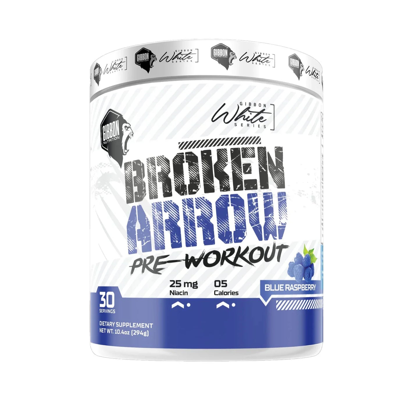 Gibbon White Series Broken Arrow Pre-Workout 294G 30 servings