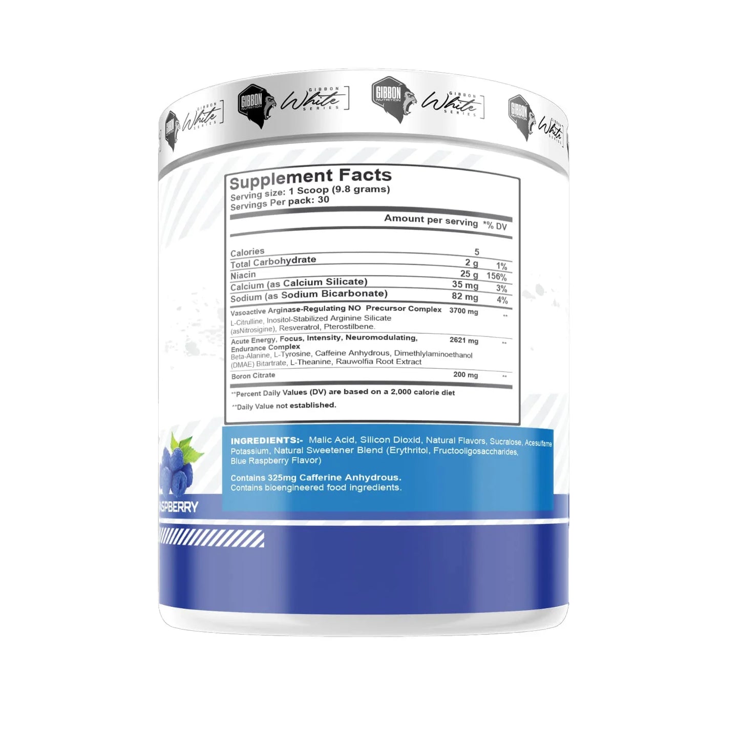 Gibbon White Series Broken Arrow Pre-Workout 294G 30 servings