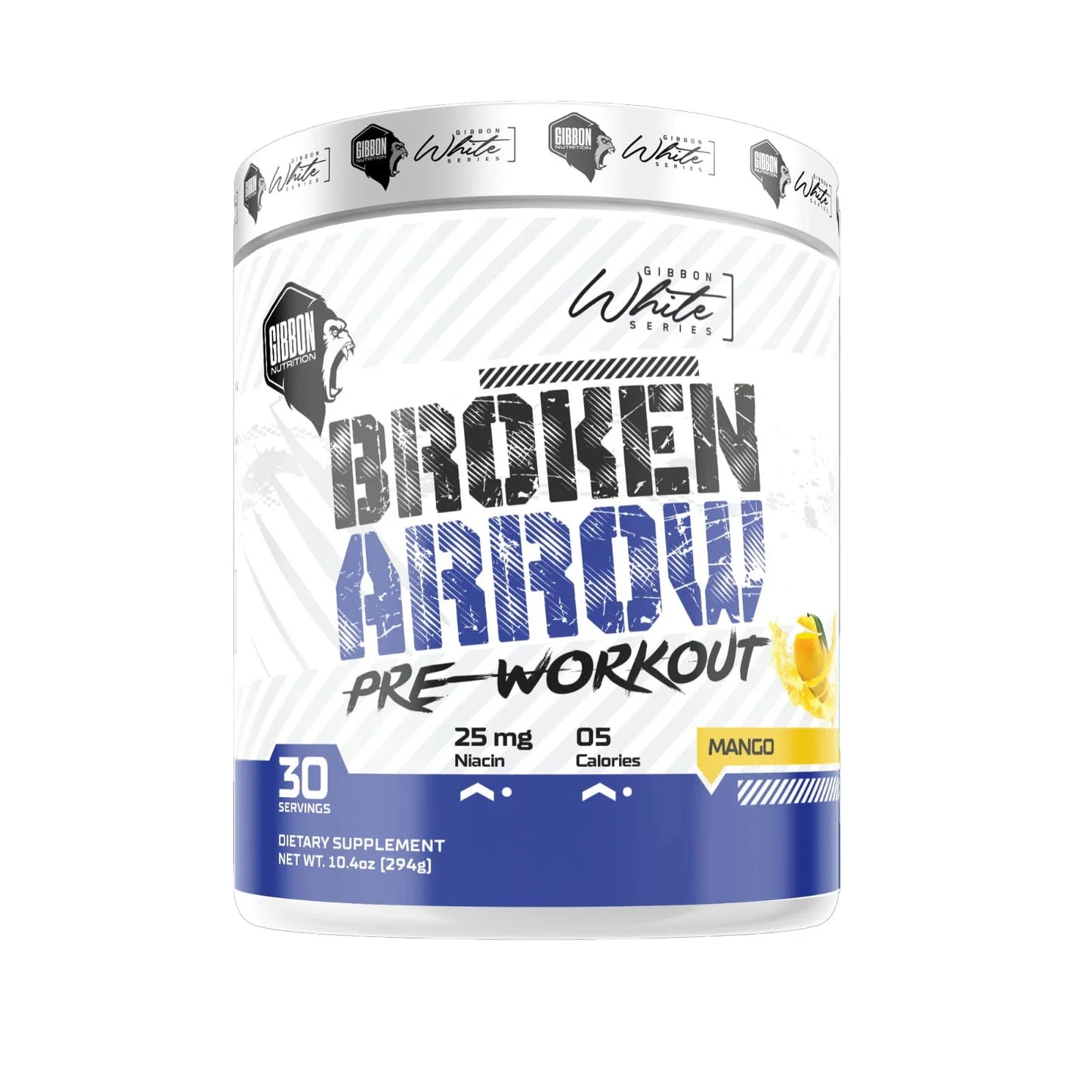 Gibbon White Series Broken Arrow Pre-Workout 294G 30 servings