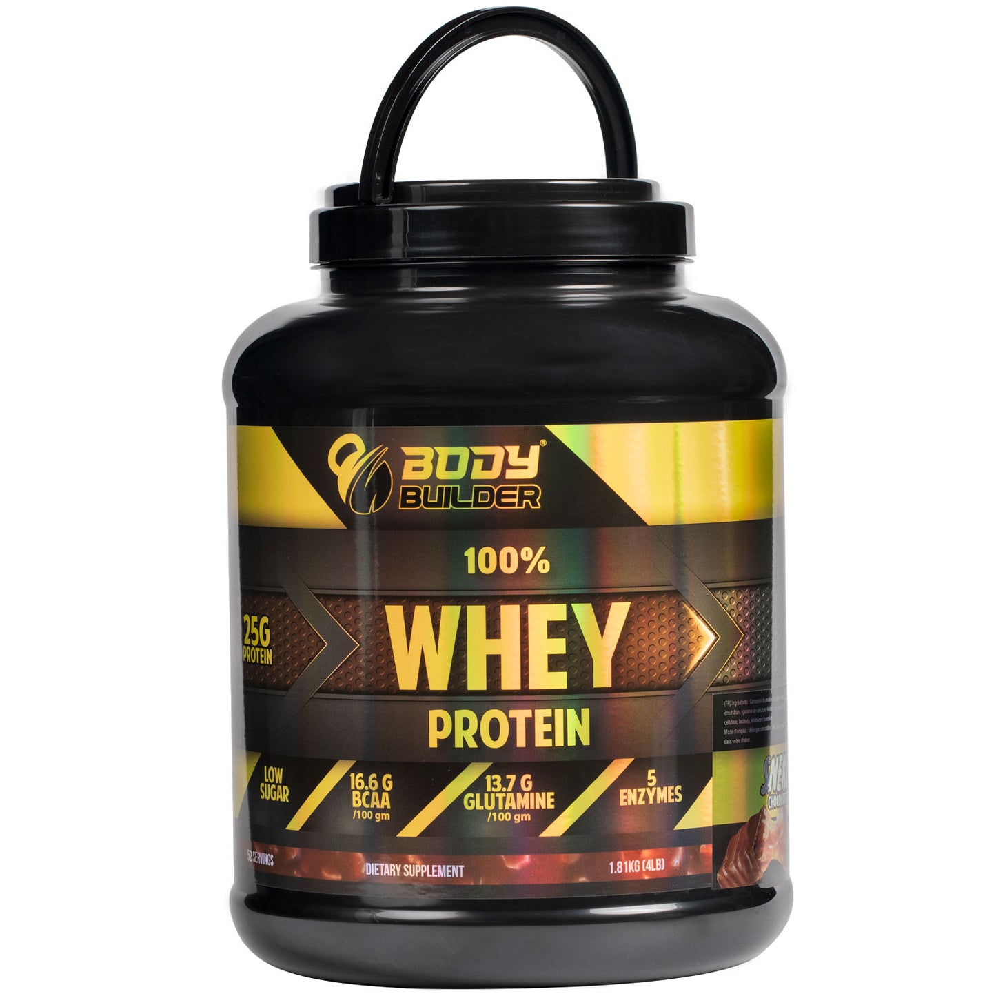 Body Builder 100% Whey Protein, Snekers Chocolate Peanut, 4LB