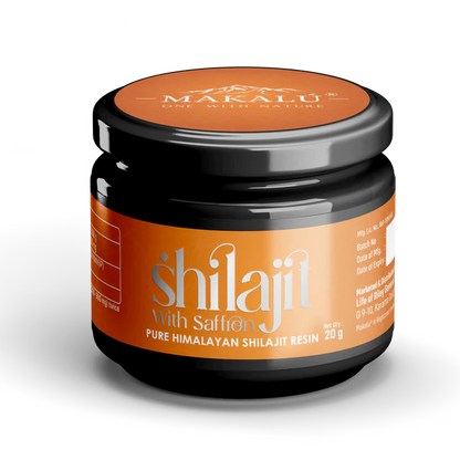Makalu Shilajit Resin with Saffron – Pure Himalayan Strength & Vitality Booster (20gm)