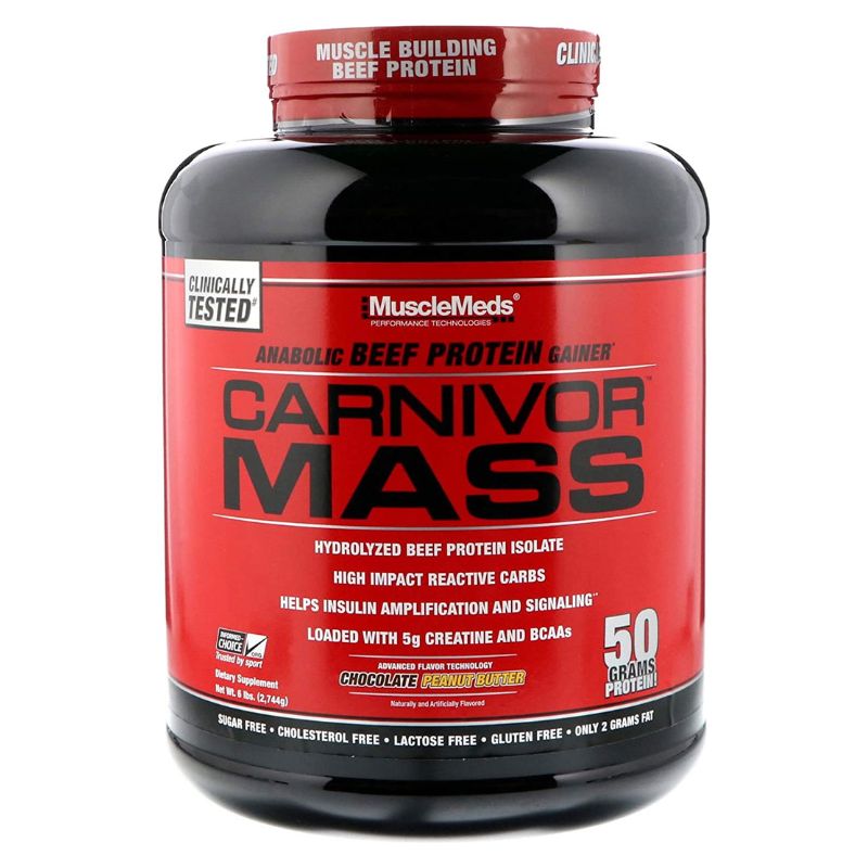 MuscleMeds Carnivor Mass Anabolic Beef Protein Gainer - 6lb