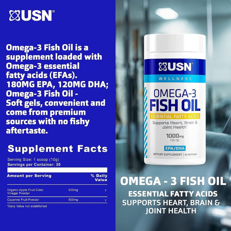 USN Omega-3 Fish Oil 1000 Mg 90 Capsules