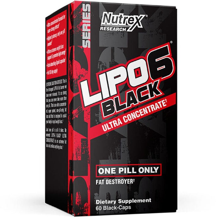 Nutrex Lipo6 Black Uc One Pill Only Fat Burner 60 Cap Default Title at Al Saqer Nutrition UAE