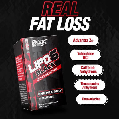 Nutrex Lipo6 Black Uc One Pill Only Fat Burner 60 Cap