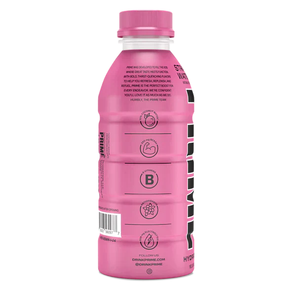 Prime Hydration Drink Sports Beverage "STRAWBERRY WATERMELON," Naturally Flavored, 10% Coconut Water, 250mg BCAAs, B Vitamins, Antioxidants, 834mg Electrolytes, Only 20 Calories per 16.9 Fl Oz Bottle - Life of Riley Supplements Trading LLC