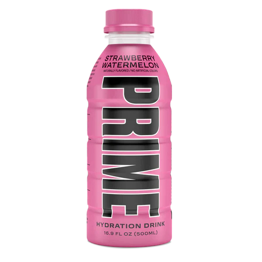 Prime Hydration Drink Sports Beverage "STRAWBERRY WATERMELON," Naturally Flavored, 10% Coconut Water, 250mg BCAAs, B Vitamins, Antioxidants, 834mg Electrolytes, Only 20 Calories per 16.9 Fl Oz Bottle - Life of Riley Supplements Trading LLC