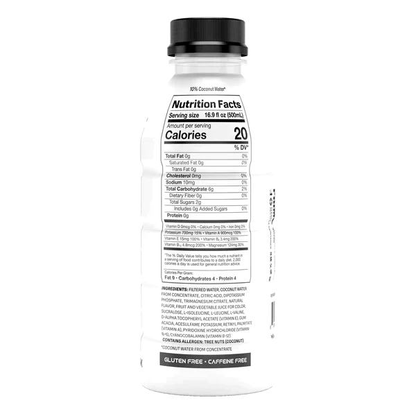 Prime Hydration Drink Sports Beverage "META MOON," Naturally Flavored, 10% Coconut Water, 250mg BCAAs, B Vitamins, Antioxidants, 834mg Electrolytes, Only 20 Calories per 16.9 Fl Oz Bottle - Life of Riley Supplements Trading LLC