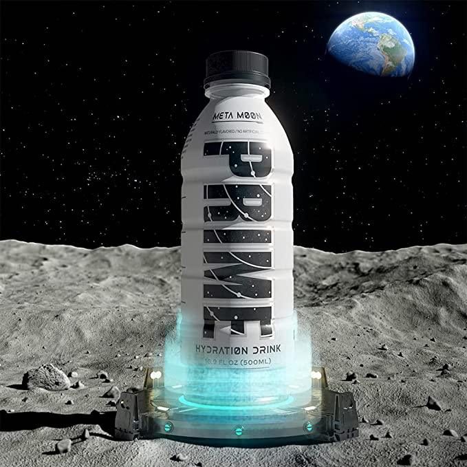 Prime Hydration Drink Sports Beverage "META MOON," Naturally Flavored, 10% Coconut Water, 250mg BCAAs, B Vitamins, Antioxidants, 834mg Electrolytes, Only 20 Calories per 16.9 Fl Oz Bottle - Life of Riley Supplements Trading LLC