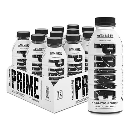 Prime Hydration Drink Sports Beverage "META MOON," Naturally Flavored, 10% Coconut Water, 250mg BCAAs, B Vitamins, Antioxidants, 834mg Electrolytes, Only 20 Calories per 16.9 Fl Oz Bottle - Life of Riley Supplements Trading LLC