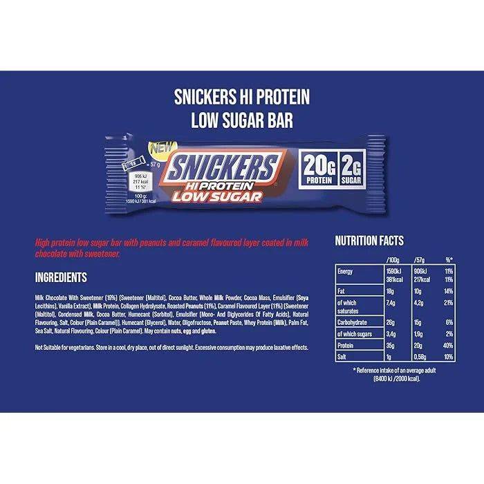 Snickers Milk Chocolate Low Sugar Protein Bars